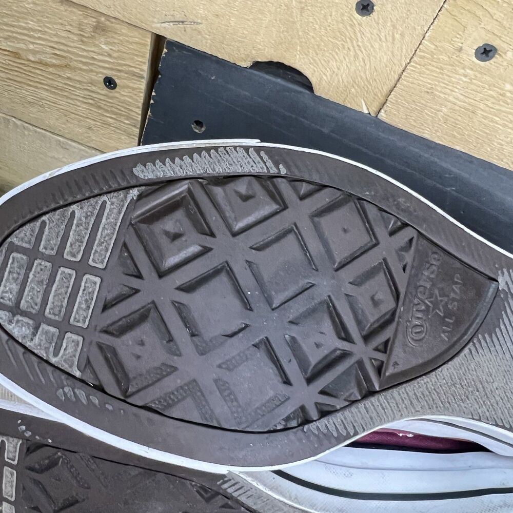 Vintage Converse All Star High Top Sneakers Maroon Burgundy M11 W13 - Picture 16 of 16